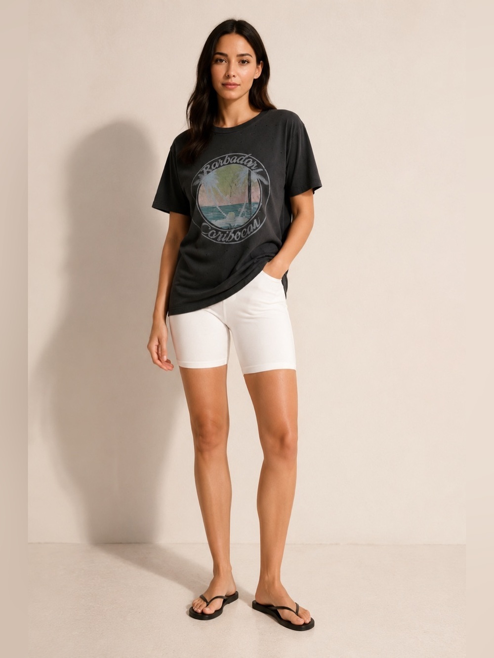 🖤 MATE the Label Barbados Distressed Graphic Tee NWOT S/M